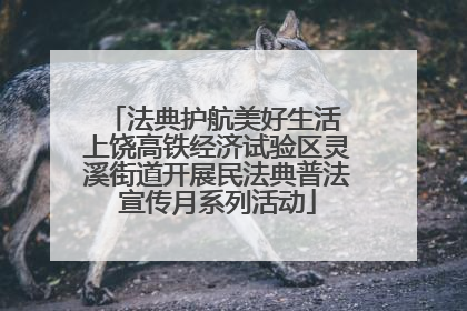 法典护航美好生活 上饶高铁经济试验区灵溪街道开展民法典普法宣传月系列活动